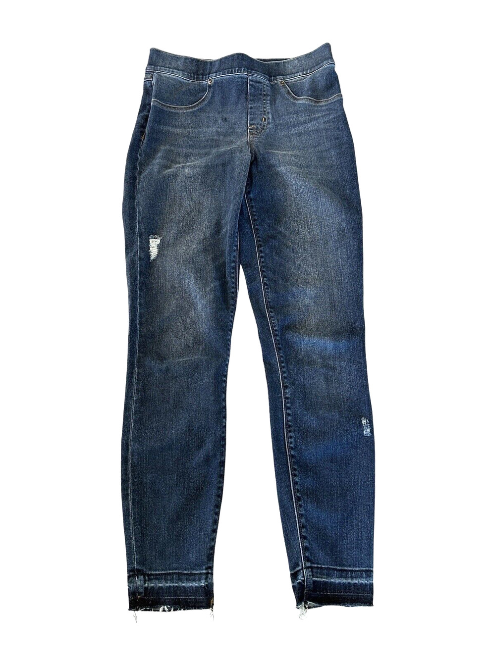 Spanx Ankle Skinny Jeans Womens Size S Blue Distressed Denim Inseam 27”